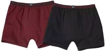 Atlas for Men Pack of 2 Men's Comfort Stretch Boxers - Burgundy, Black  - BURGUNDY - Size: S