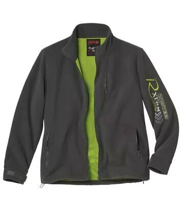 Atlas for Men Men's Mesh-Lined Fleece Jacket - Anthracite Green - Full Zip  - DARK GREY - Size: M