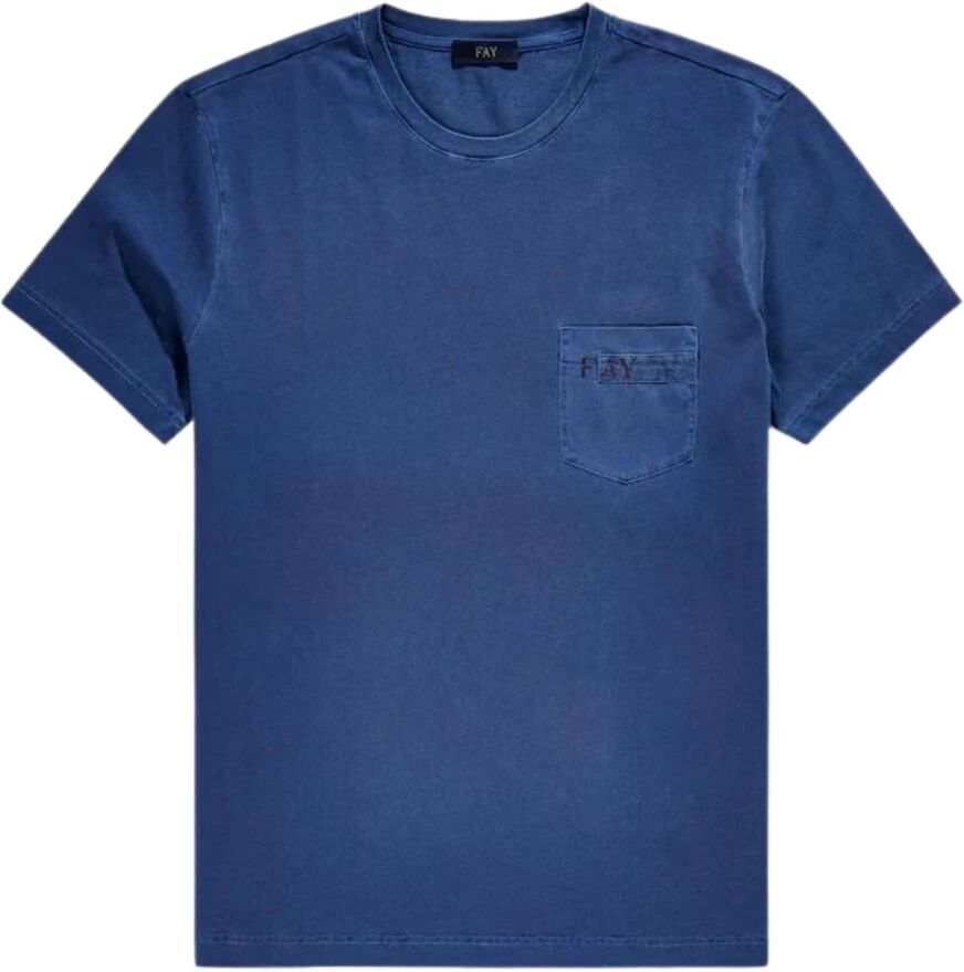 Fay , Men`s Clothing T-Shirts Polos Blu Ss23 ,Blue male, Sizes: 2XL, 3XL