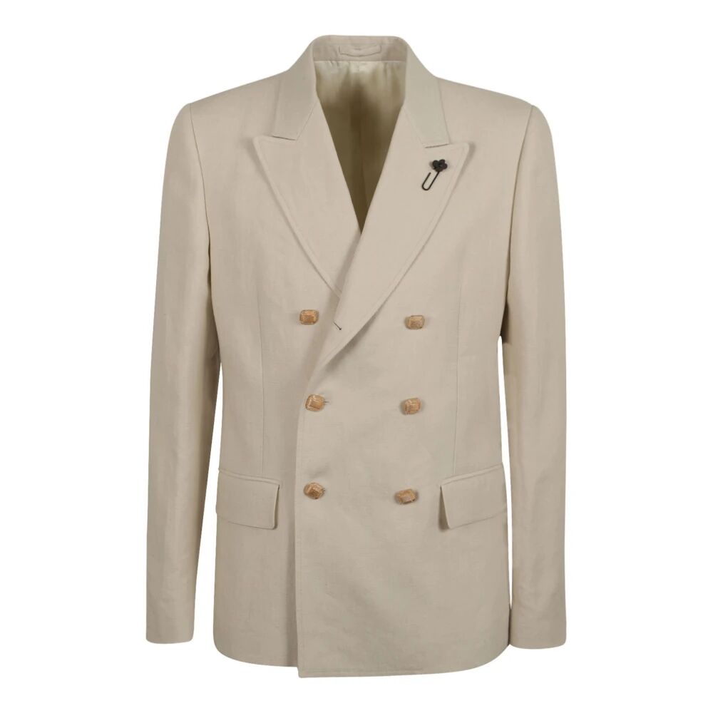 Lardini , Men's Clothing Outerwear White Ss24 ,Beige male, Sizes: XL, L, M