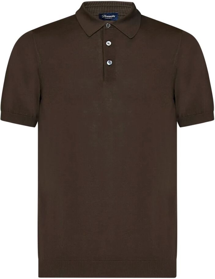 Drumohr , Men's Clothing T-Shirts & Polos Brown Ss24 ,Brown male, Sizes: XL, 3XL