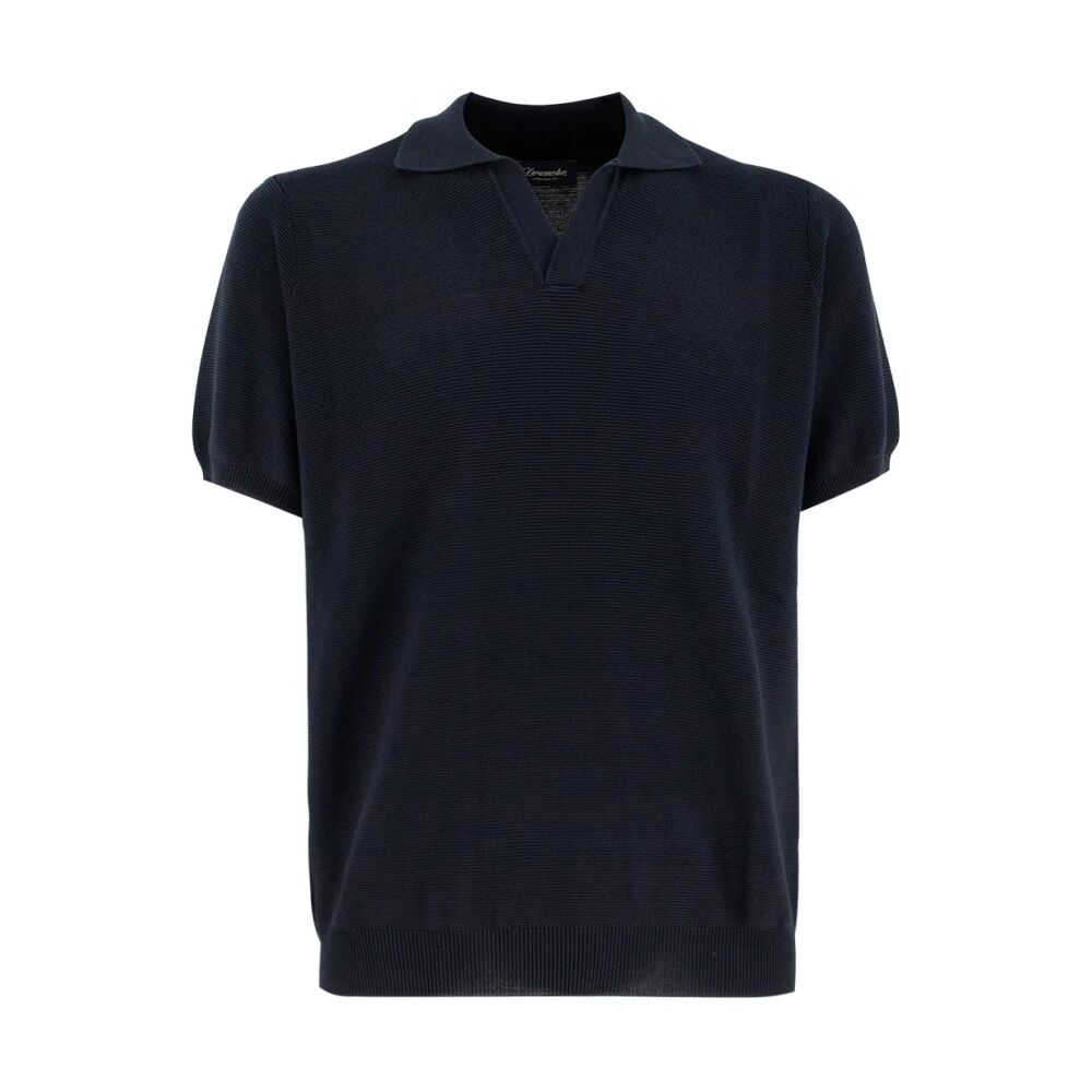 Drumohr , Men's Clothing T-Shirts & Polos Blue Ss24 ,Blue male, Sizes: 5XL, 4XL, 3XL, L