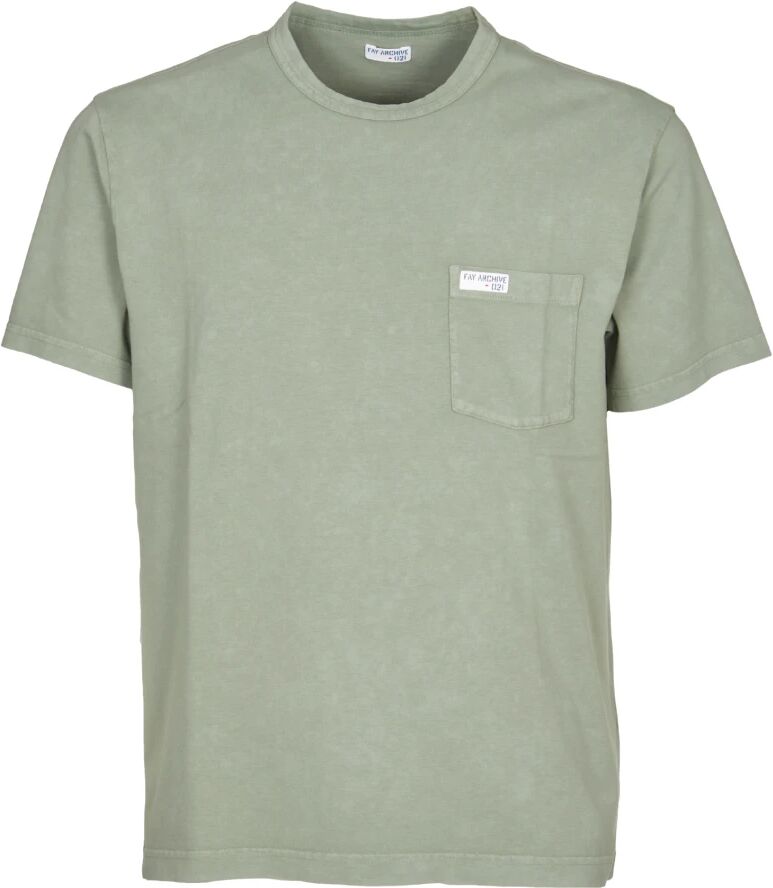 Fay , Men's Clothing T-Shirts & Polos Green Ss24 ,Green male, Sizes: M, XL, 2XL, L