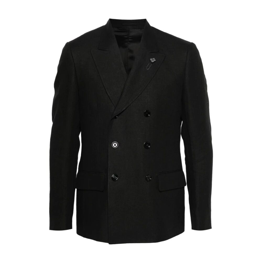 Lardini , Men's Clothing Outerwear Black Ss24 ,Black male, Sizes: M, XL