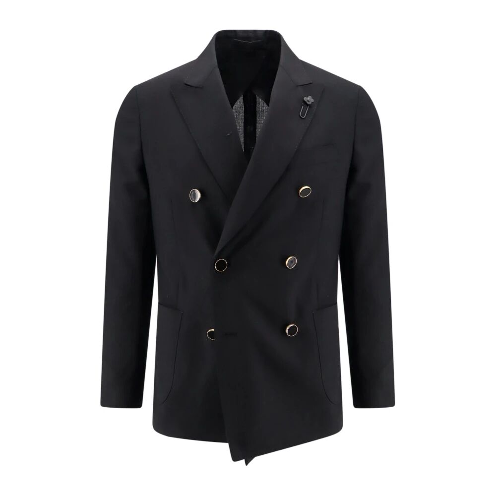 Lardini , Men's Clothing Blazer Black Ss24 ,Black male, Sizes: M, 2XL