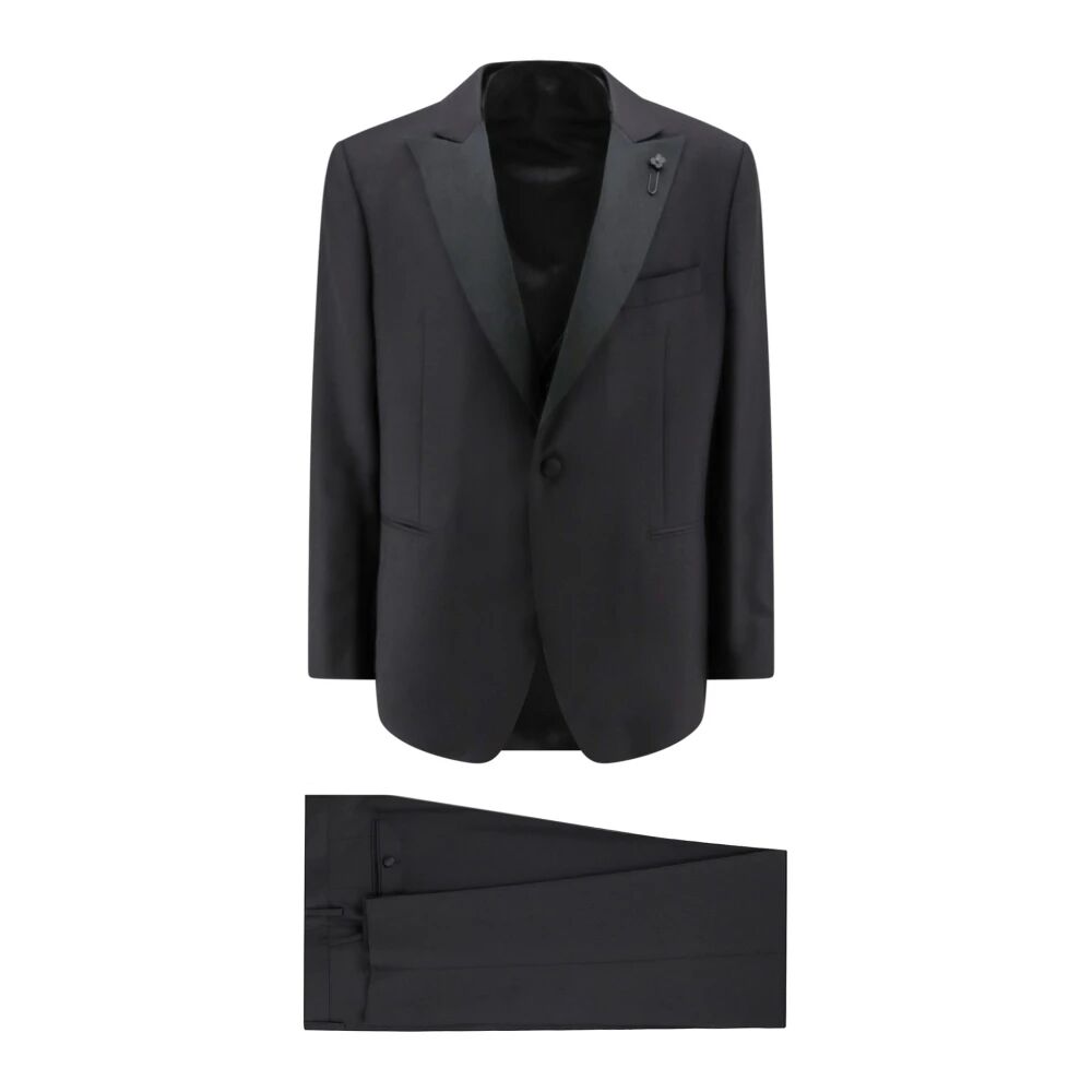 Lardini , Men's Clothing Suits Black Ss24 ,Black male, Sizes: 4XL, 5XL