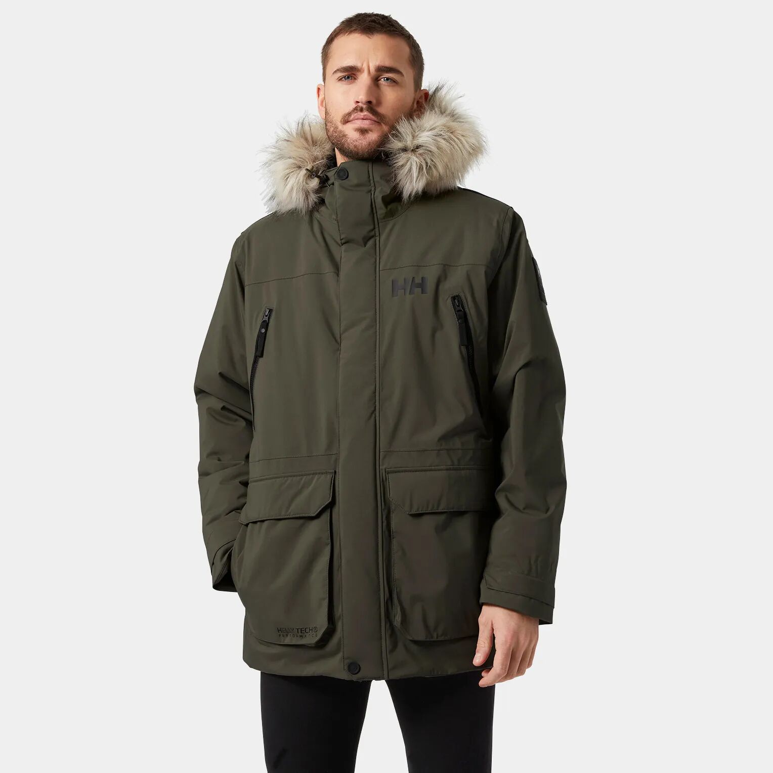 Helly Hansen Men's Reine Winter Parka Green L - Utility Gre Green - Male