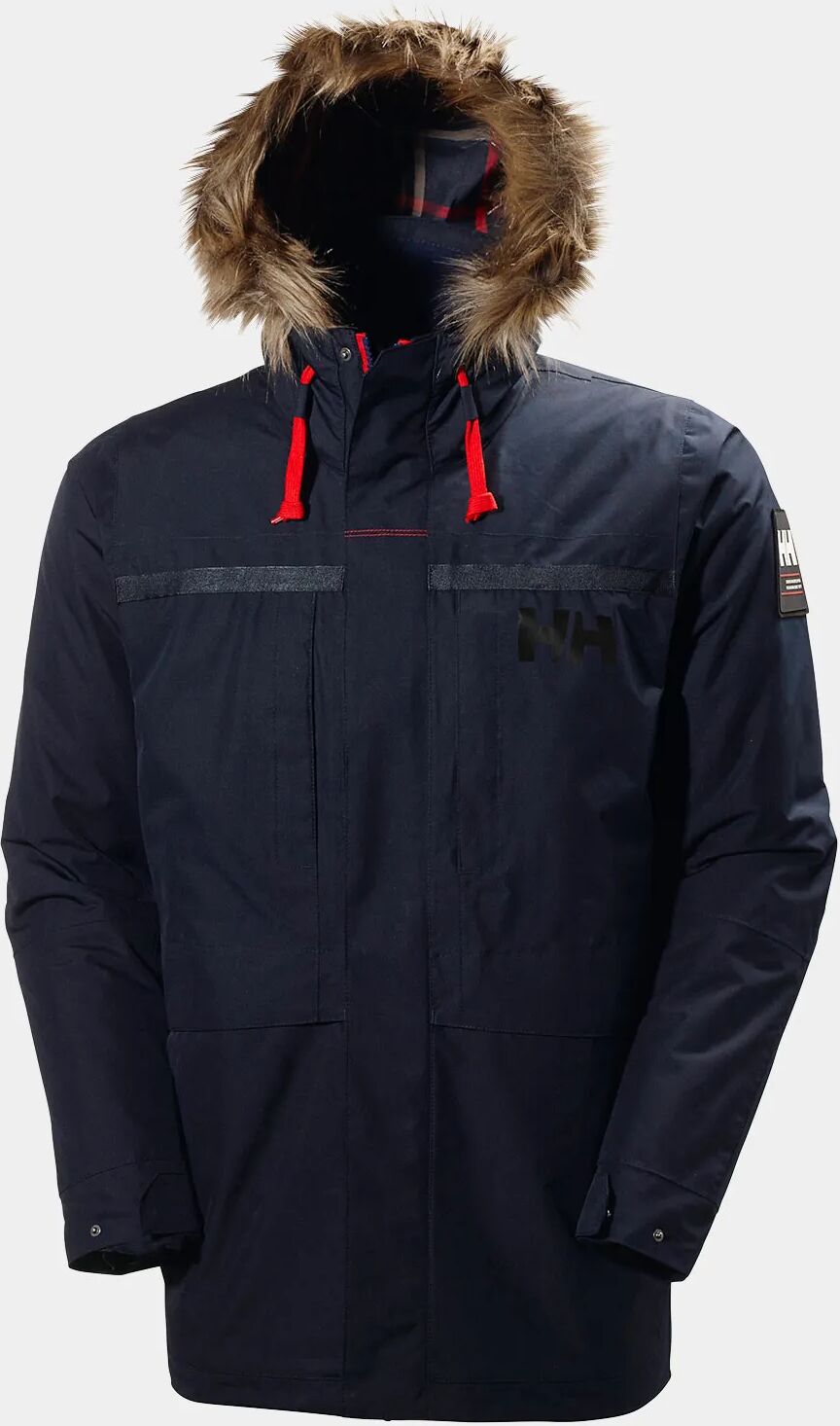 Helly Hansen Men's Coastal 2 Classic Checked Lining Parka Navy XL - Navy Blue - Male