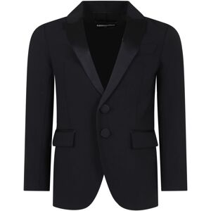 Dsquared2 Black Jacket For Boy - Black - male - Size: 12