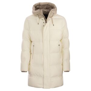 Herno Cashmere And Silk Hooded Parka - Ivory - male - Size: 50