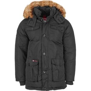 Canada Weather Gear Men's 4-Pocket Fur Hood Parka Black L