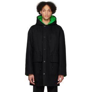 Bottega Veneta Black Hooded Coat  - 1000 BLACK - Size: Medium - Gender: male