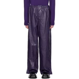 Jil Sander Purple Paneled Leather Pants  - 511 - PURPLE - Size: IT 46 - Gender: male