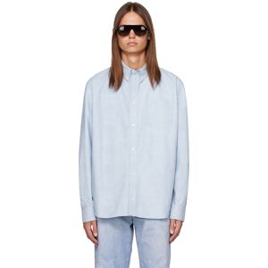 Bottega Veneta Blue Printed Leather Shirt  - 4132-LIGHT BLUE - Size: IT 46 - Gender: male