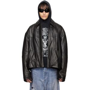 Balenciaga Black Cocoon Kick Leather Jacket  - 1000 NERO - Size: Large - Gender: male