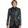Egara Men's Slim Fit Galaxy Dinner Jacket Teal/Silver - Size: 44 Long - Teal/Silver - male