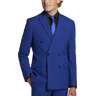 Egara Skinny Fit Double Breasted Peak Lapel Men's Suit Separates Jacket Cobalt - Size: 44 Regular - Cobalt - male