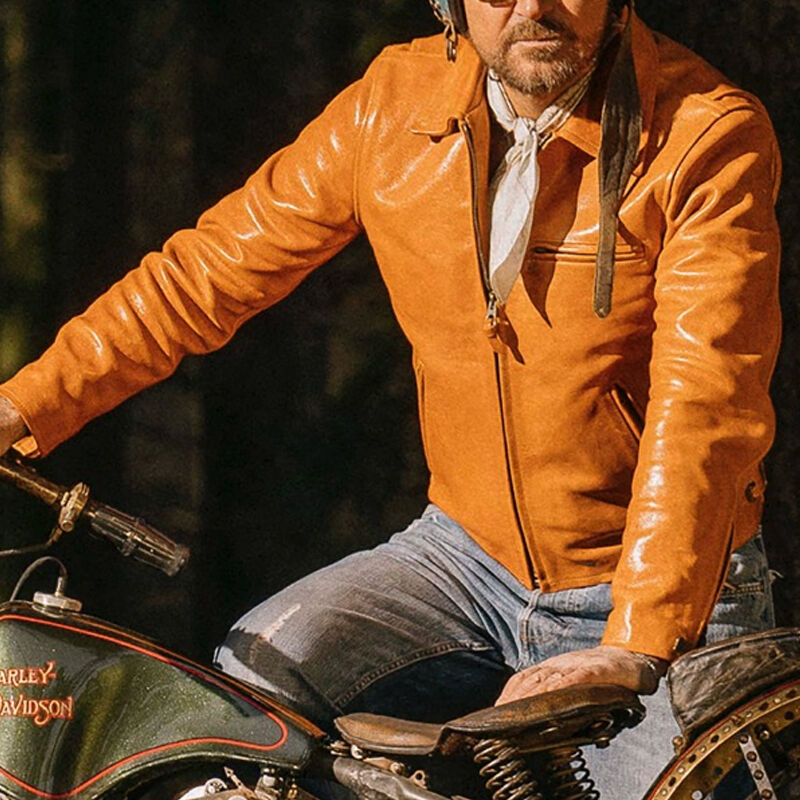 clothesoutdoor Vintage Lapel Motorcycle Leather Zipper Jacket