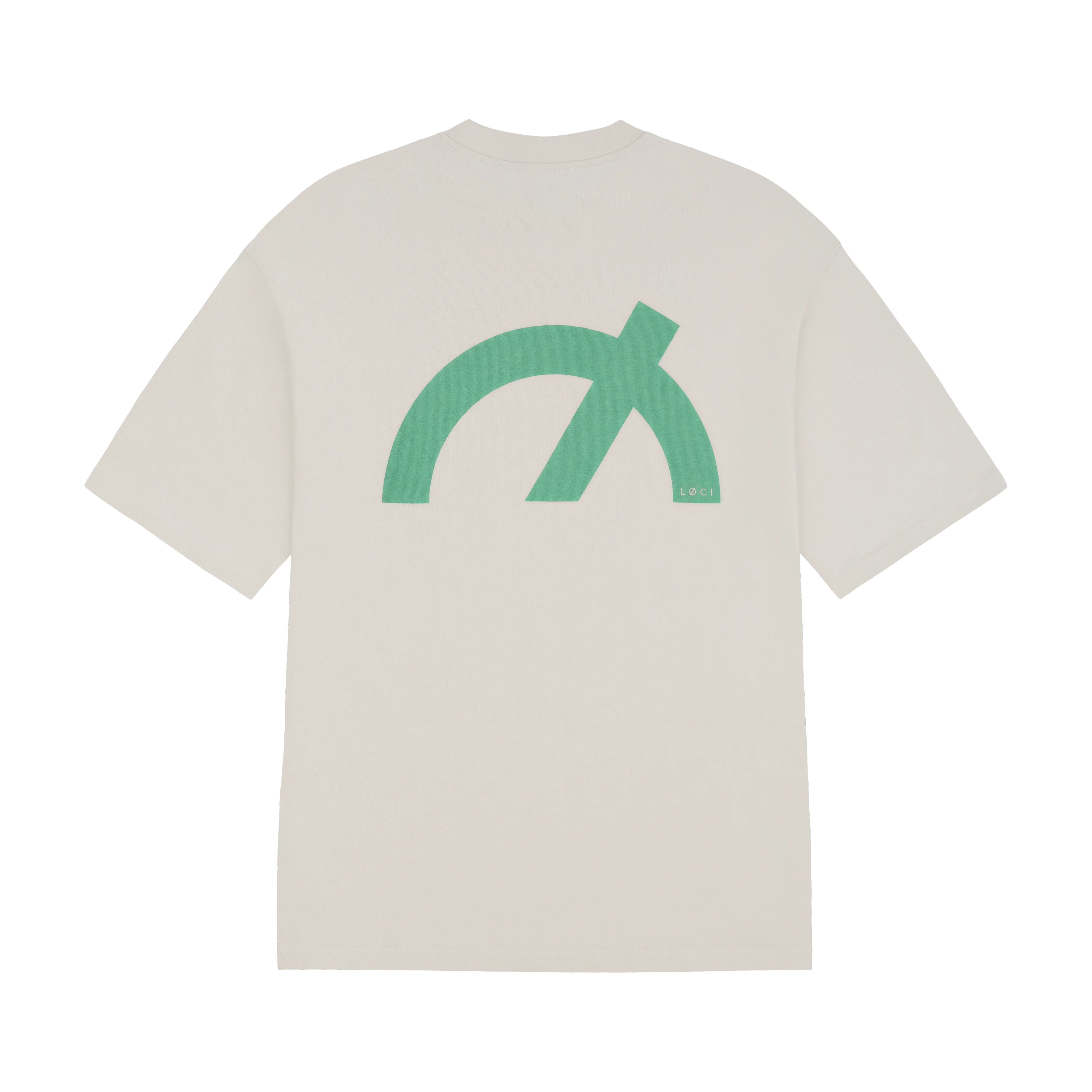 LØCI Mens Icon Oversized T-Shirt Vintage White/Sage Green US S male