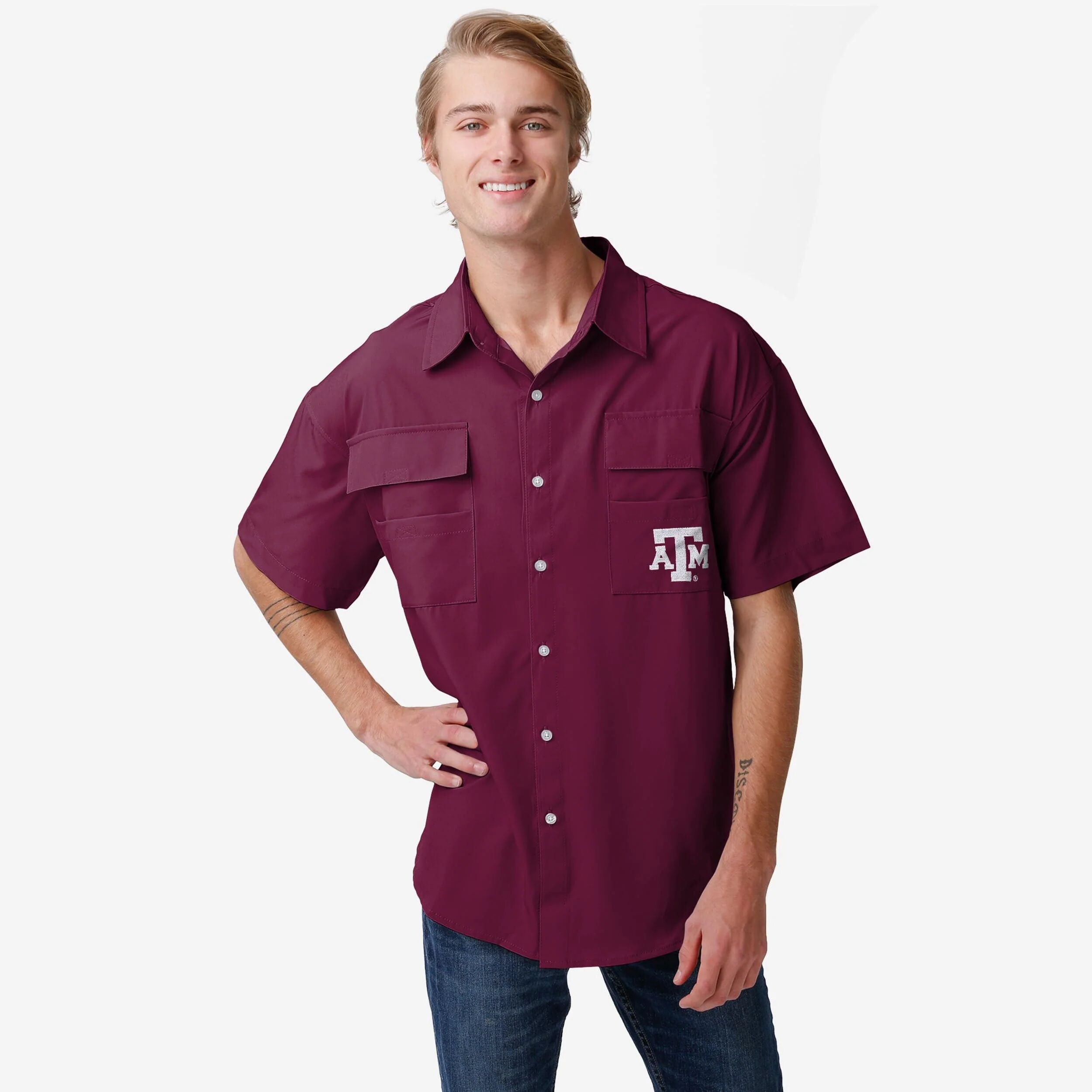 FOCO Texas A&M Aggies Gone Fishing Shirt - XL - Men