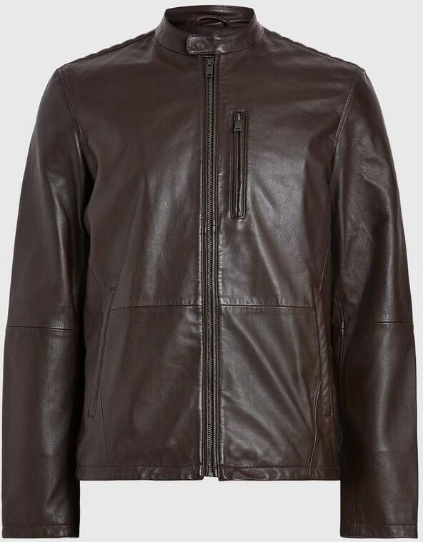 John Varvatos LEATHER RACER JACKET CHOCOLATE XXL male