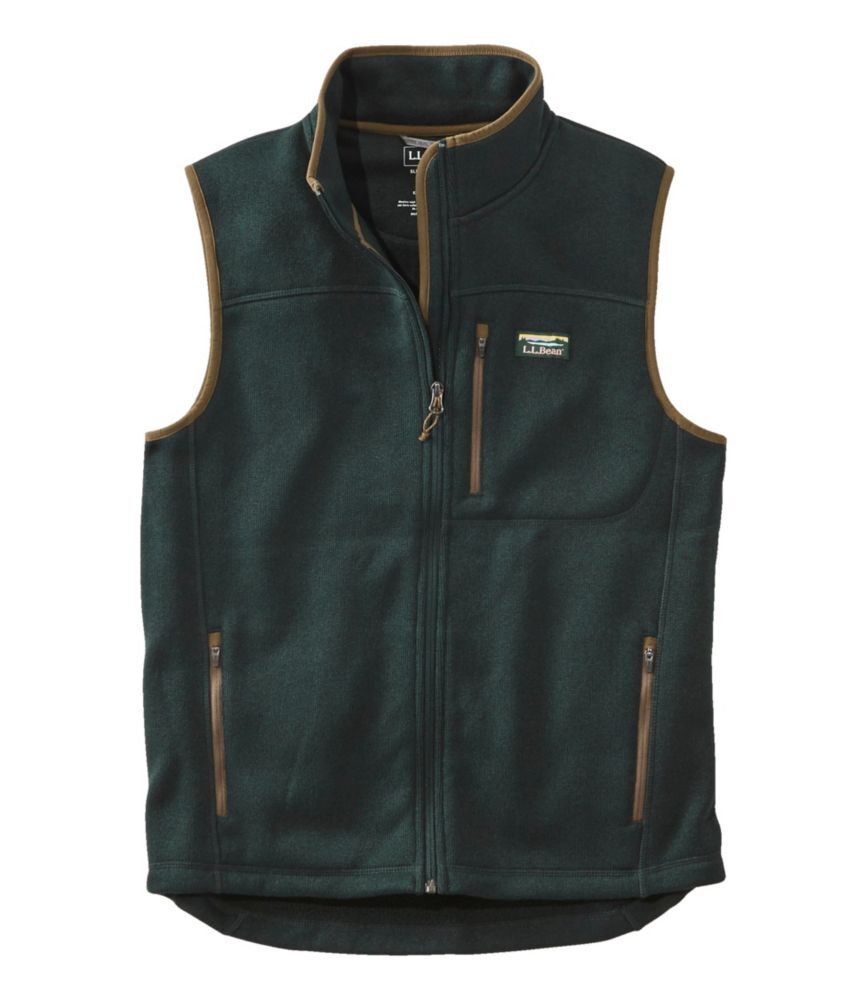 Men's Sweater Fleece Vest Dark Hunter/Dark Olive Large, Synthetic Fleece L.L.Bean
