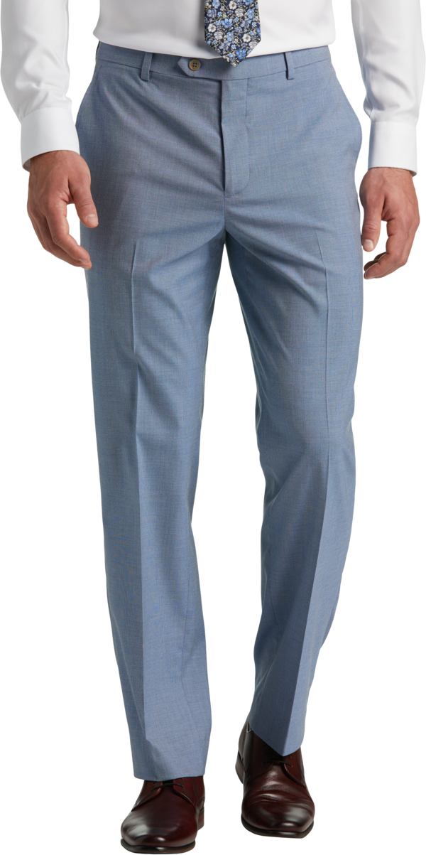 Pronto Uomo Big & Tall Men's Modern Fit Suit Separates Dress Pants Blue Tic - Size: 48W x 34L - Only Available at Men's Wearhouse - Blue - male