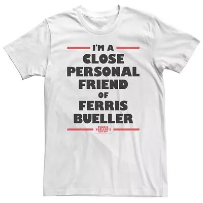 Licensed Character Men's Ferris Bueller's Day Off I'm A Close Personal Friend Tee, Size: XXL, White