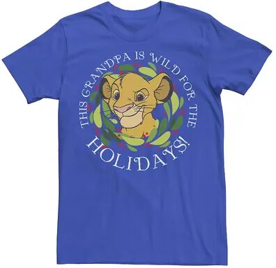 Disney Men's Disney's Lion King Simba Grandpa Wild Holiday Tee, Size: Small, Brt Blue