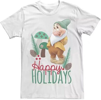 Disney s Men's Snow White Bashful Happy Holidays Graphic Tee, Size: 3XL