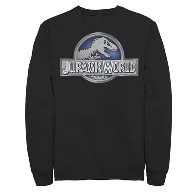 Licensed Character Men's Jurassic World Classic Metal Coin Logo Fleece, Size: Medium, Black
