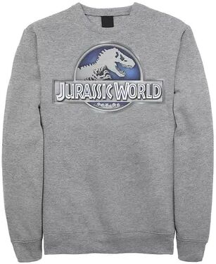 Licensed Character Men's Jurassic World Classic Metal Coin Logo Fleece, Size: Small, Grey