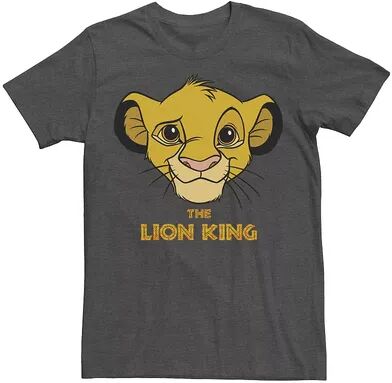 Men's Disney The Lion King Young Simba Face Tee, Size: XXL, Dark Grey