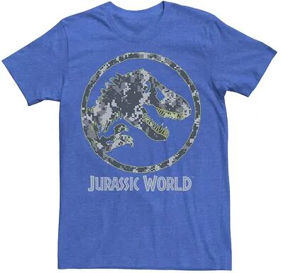 Licensed Character Men's Jurassic World Camouflage Yellow Outline Fossil Coin Logo Tee, Size: Medium, Med Blue