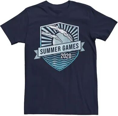 Licensed Character Men's Summer Games 2020 Swimming Badge Tee, Size: 3XL, Blue