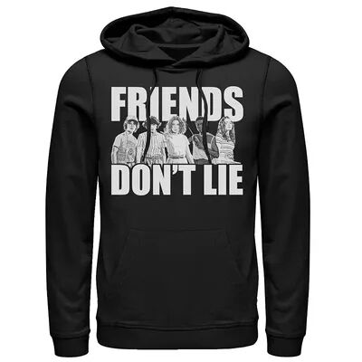 Licensed Character Men's Netflix Stranger Things Friends Don't Lie Group Shot Hoodie, Size: XL, Black