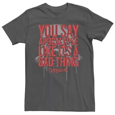 Licensed Character Men's Netflix Daybreak You Say Apocalypse Like It's A Bad Thing Tee, Size: XL, Grey