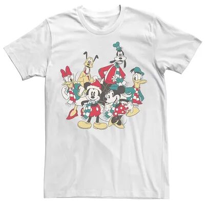 Disney Men's Mickey Classic Holiday Group Christmas Group Shot Tee, Size: Large, White