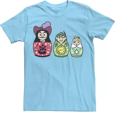 Licensed Character Men's Disney Peter Pan Nesting Doll Tee, Size: XXL, Light Blue