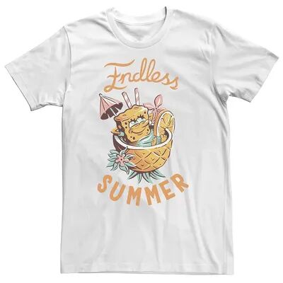 Licensed Character Big & Tall SpongeBob SquarePants Endless Summer Pineapple Drink Tee, Men's, Size: Large Tall, White