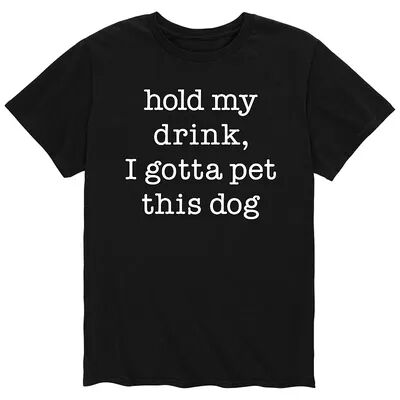 Licensed Character Men's Hold My Drink Tee, Size: Large, Black