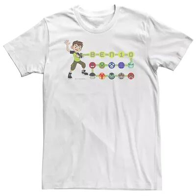 Licensed Character Big & Tall Cartoon Network Ben 10 Omnitrix Alien Icons Tee, Men's, Size: 4XL, White