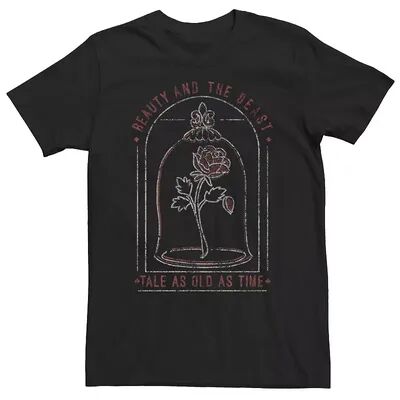 Disney Big & Tall Disney Beauty And The Beast Tale As Old As Time Rose Tee, Men's, Size: 3XL Tall, Black