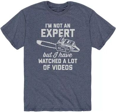 Licensed Character Men's Not An Expert Videos Chainsaw Tee, Size: XL, Blue