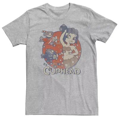 Licensed Character Big & Tall Cuphead Cala Maria Airplane Attack Tee, Men's, Size: 4XL, Med Grey