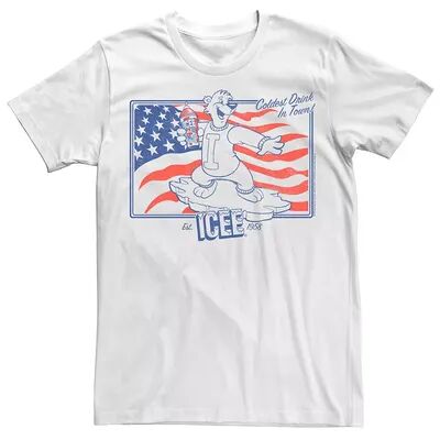 Licensed Character Men's Icee Coldest Drink In Town American Style Stamp Tee, Size: Large, White