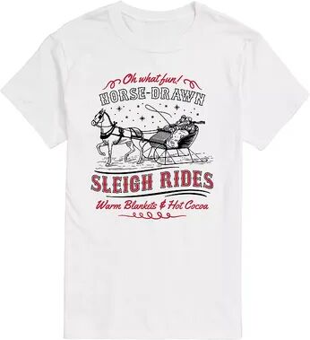 License Big & Tall Sleigh Ride Vintage Sign Tee, Men's, Size: Large Tall, White