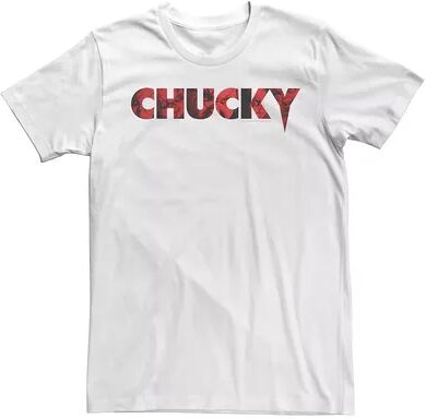 Licensed Character Men's Chucky Red Text Good Guys Doll Fill Tee, Size: Medium, White