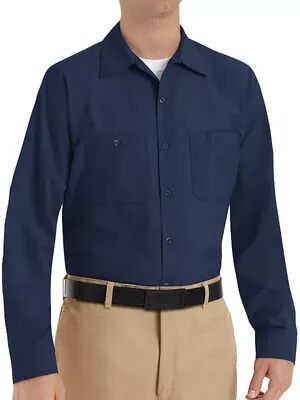 Red Kap Men's Red Kap Classic-Fit Industrial Button-Down Work Shirt, Size: XL, Blue