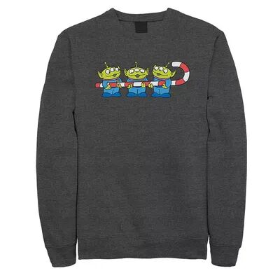 Disney / Pixar's Toy Story Men's Aliens Candy Cane Holiday Graphic Fleece Pullover, Size: Small, Dark Grey
